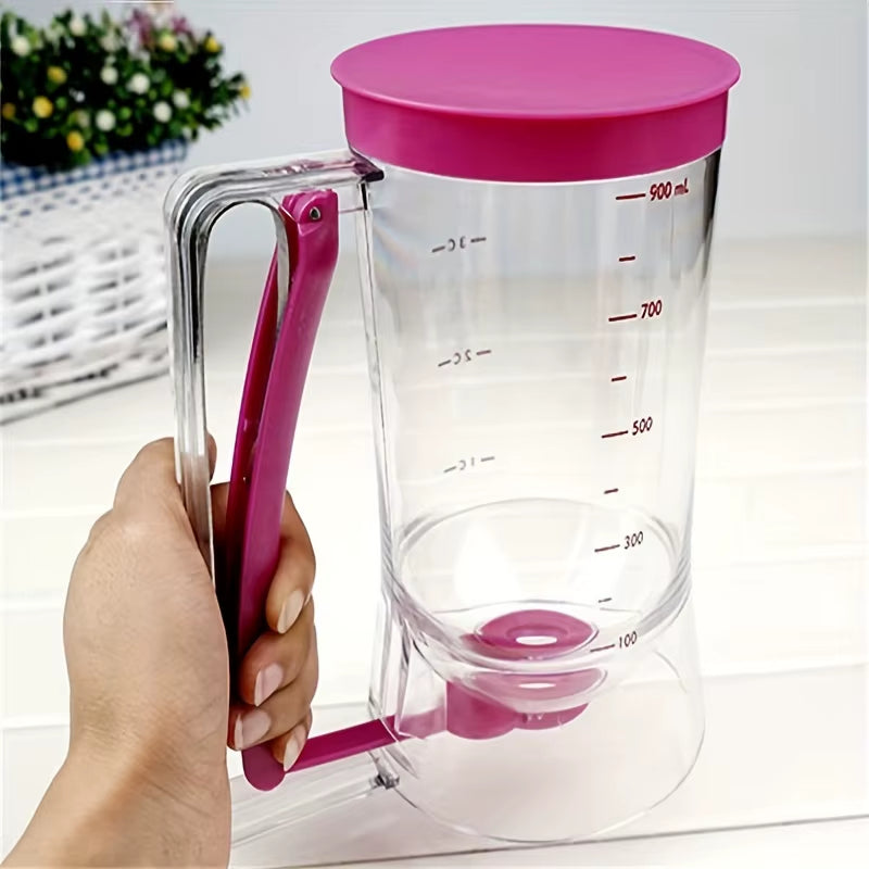 900ml Batter Dispenser 🍰 – Hand-Held Graduated Funnel | Perfect for precise and mess-free pouring of pancake 🥞, cupcake 🧁, and cake 🎂 batter. Ideal for home bakers and kitchen enthusiasts! 👩‍🍳✨