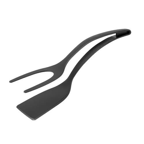 2-in-1 Nylon Grip Flip Tongs 🍳 – Egg Spatula & Steak Turner Clamp for Cooking