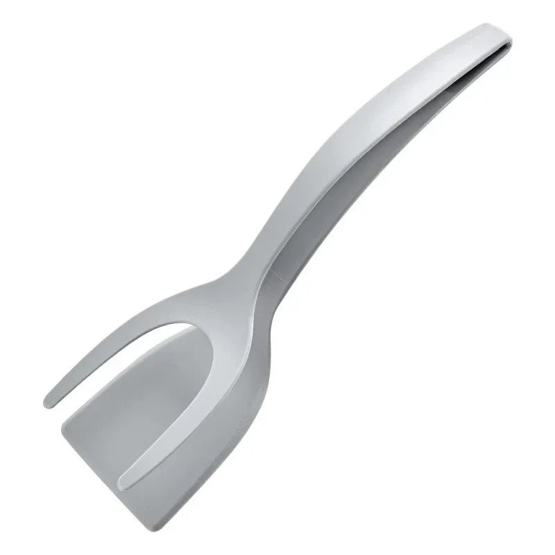 2-in-1 Nylon Grip Flip Tongs 🍳 – Egg Spatula & Steak Turner Clamp for Cooking