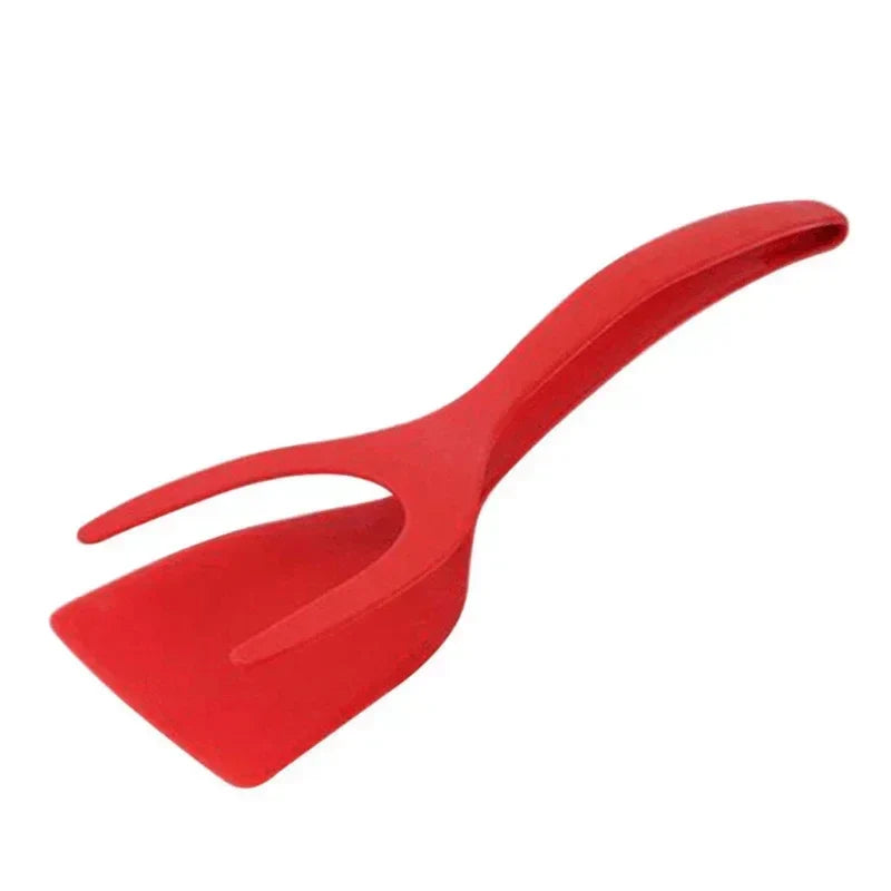 2-in-1 Nylon Grip Flip Tongs 🍳 – Egg Spatula & Steak Turner Clamp for Cooking