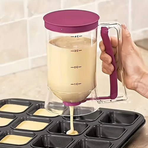900ml Batter Dispenser 🍰 – Hand-Held Graduated Funnel | Perfect for precise and mess-free pouring of pancake 🥞, cupcake 🧁, and cake 🎂 batter. Ideal for home bakers and kitchen enthusiasts! 👩‍🍳✨
